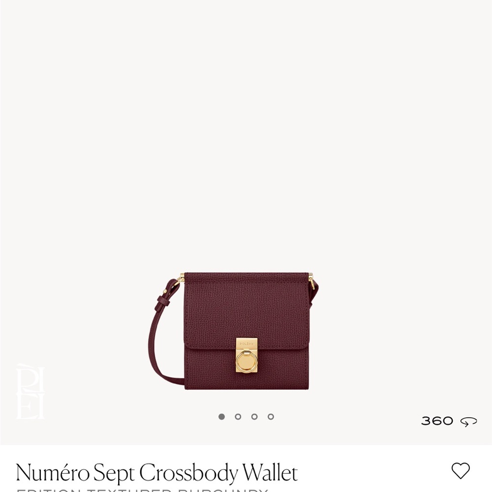 BNIB Polene Numéro Sept Crossbody Wallet - Burgundy Colour